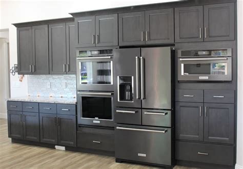 black stainless steel kitchen cabinets with gray|black stainless steel color cabinets.